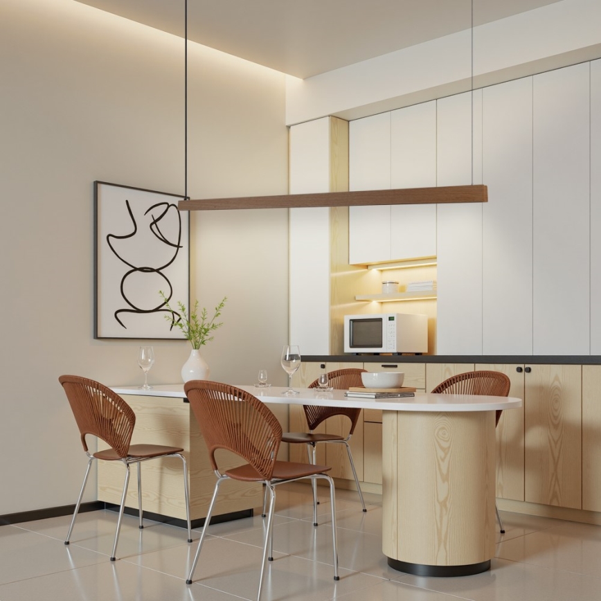 Immax NEO 07304L - LED viseći luster s mogućnošću prigušivanja na kabelu MADEIRA LED/33W/230V Wi-Fi Tuya 152 cm hrast + daljinski upravljač