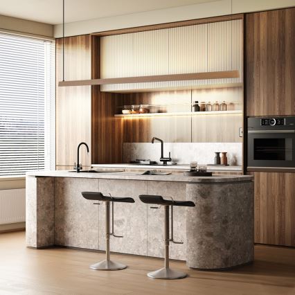 Immax NEO 07305L - LED luster s mogućnošću prigušivanja na sajli MADEIRA LED/44W/230V Wi-Fi Tuya 202 cm hrast + daljinski upravljač