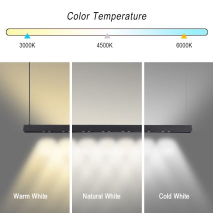 Immax NEO 07306L - LED prigušivi luster na sajli MADEIRA LED/26W/230V Wi‑Fi (Tuya), 122 cm, crni + daljinski upravljač