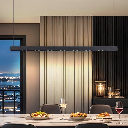 Immax NEO 07306L - LED prigušivi luster na sajli MADEIRA LED/26W/230V Wi‑Fi (Tuya), 122 cm, crni + daljinski upravljač