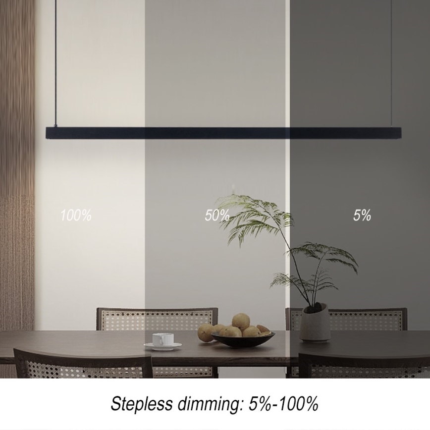 Immax NEO 07307L - LED luster s mogućnošću prigušivanja na užetu MADEIRA LED/33W/230V Wi‑Fi Tuya 152 cm crna + daljinsko upravljanje