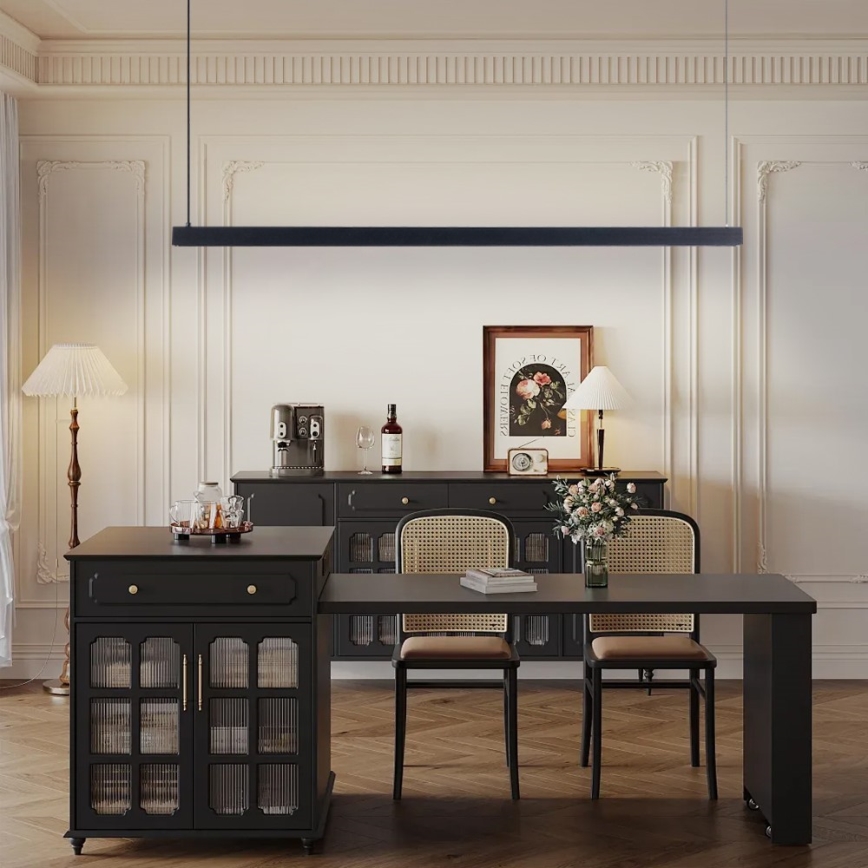 Immax NEO 07307L - LED luster s mogućnošću prigušivanja na užetu MADEIRA LED/33W/230V Wi‑Fi Tuya 152 cm crna + daljinsko upravljanje