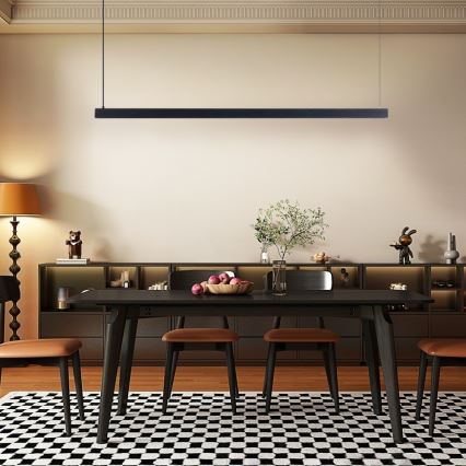 Immax NEO 07307L - LED luster s mogućnošću prigušivanja na užetu MADEIRA LED/33W/230V Wi‑Fi Tuya 152 cm crna + daljinsko upravljanje