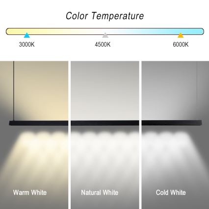 Immax NEO 07308L - LED luster s prigušivanjem na sajli MADEIRA LED/44W/230V Wi-Fi Tuya 202 cm crna + daljinski upravljač