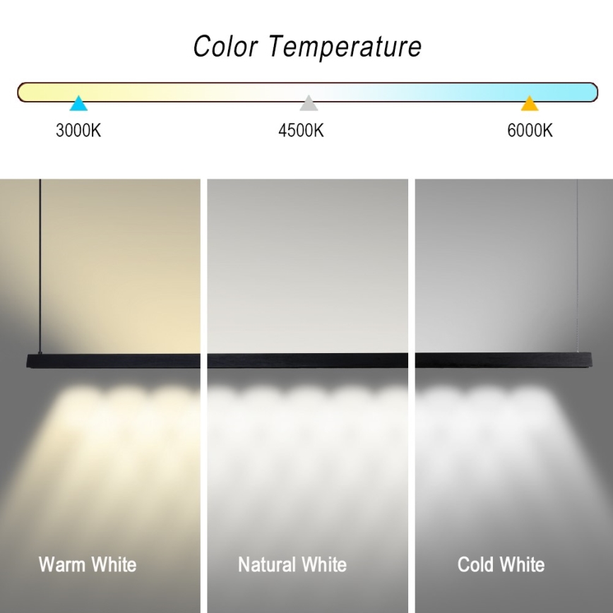 Immax NEO 07308L - LED luster s prigušivanjem na sajli MADEIRA LED/44W/230V Wi-Fi Tuya 202 cm crna + daljinski upravljač