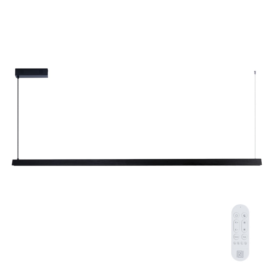 Immax NEO 07308L - LED luster s prigušivanjem na sajli MADEIRA LED/44W/230V Wi-Fi Tuya 202 cm crna + daljinski upravljač