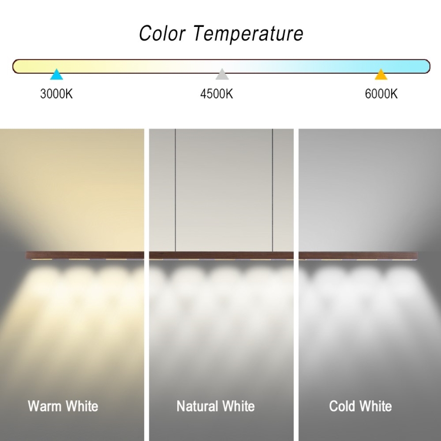 Immax NEO 07309L - Prigušivi LED viseći luster na sajli sa senzorom MADEIRA LED/37W/230V 157 cm orah