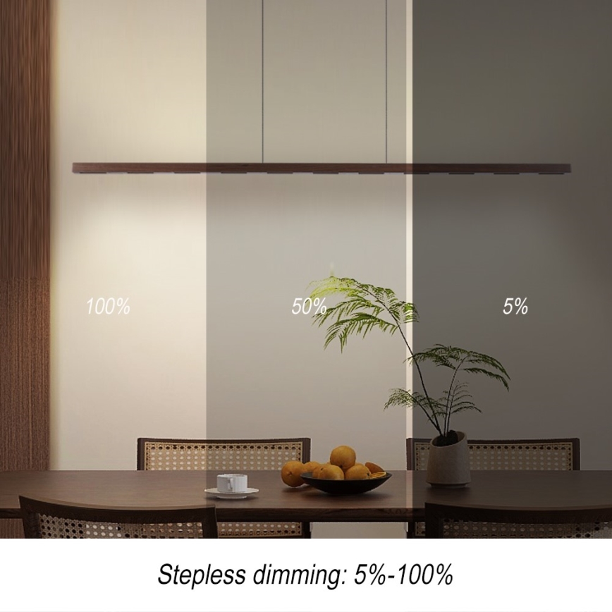 Immax NEO 07309L - Prigušivi LED viseći luster na sajli sa senzorom MADEIRA LED/37W/230V 157 cm orah