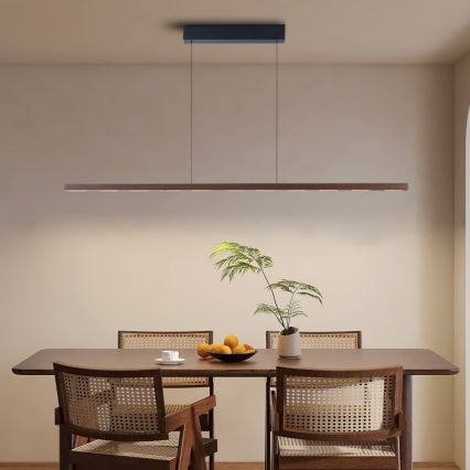 Immax NEO 07309L - Prigušivi LED viseći luster na sajli sa senzorom MADEIRA LED/37W/230V 157 cm orah