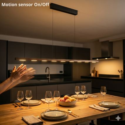 Immax NEO 07309L - Prigušivi LED viseći luster na sajli sa senzorom MADEIRA LED/37W/230V 157 cm orah
