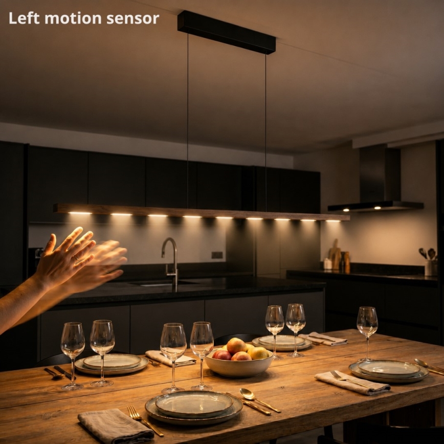 Immax NEO 07309L - Prigušivi LED viseći luster na sajli sa senzorom MADEIRA LED/37W/230V 157 cm orah