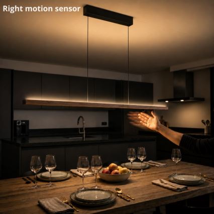 Immax NEO 07309L - Prigušivi LED viseći luster na sajli sa senzorom MADEIRA LED/37W/230V 157 cm orah