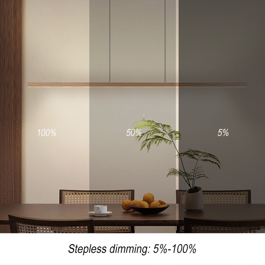 Immax NEO 07310L - LED luster na sajli s mogućnošću dimiranja i senzorom MADEIRA LED/37W/230V 157 cm jasen