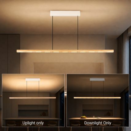 Immax NEO 07310L - LED luster na sajli s mogućnošću dimiranja i senzorom MADEIRA LED/37W/230V 157 cm jasen