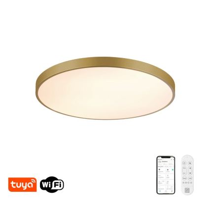 Immax NEO 07311L - LED prigušivo stropno svjetlo SEMPLICI LED/96W/230V Ø 80 cm Wi-Fi Tuya, zlatna + daljinski upravljač