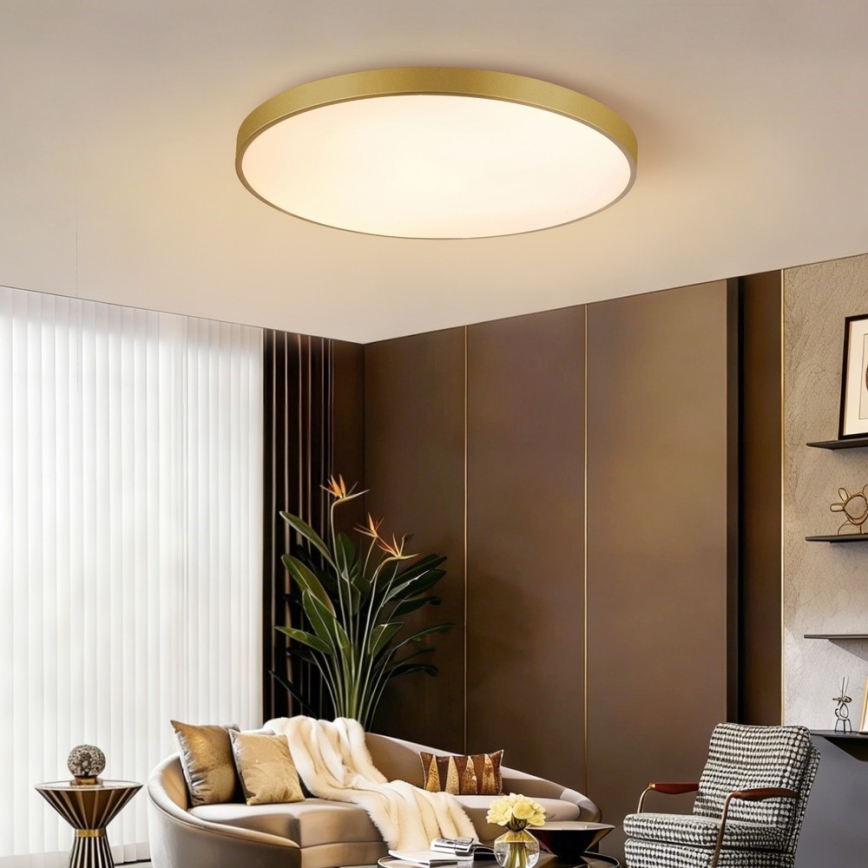 Immax NEO 07311L - LED prigušivo stropno svjetlo SEMPLICI LED/96W/230V Ø 80 cm Wi-Fi Tuya, zlatna + daljinski upravljač