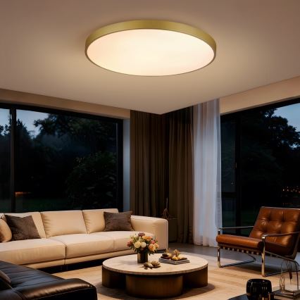 Immax NEO 07311L - LED prigušivo stropno svjetlo SEMPLICI LED/96W/230V Ø 80 cm Wi-Fi Tuya, zlatna + daljinski upravljač