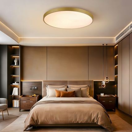 Immax NEO 07311L - LED prigušivo stropno svjetlo SEMPLICI LED/96W/230V Ø 80 cm Wi-Fi Tuya, zlatna + daljinski upravljač