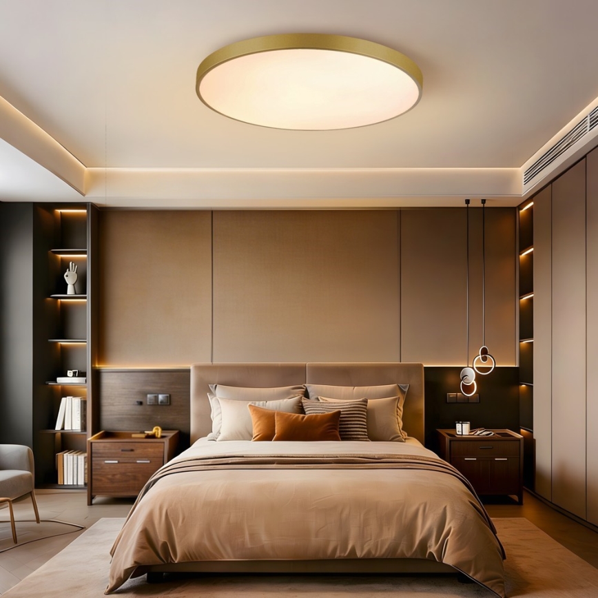 Immax NEO 07311L - LED prigušivo stropno svjetlo SEMPLICI LED/96W/230V Ø 80 cm Wi-Fi Tuya, zlatna + daljinski upravljač