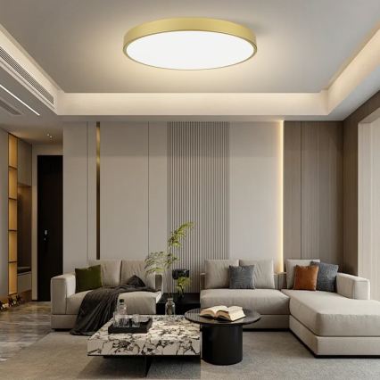 Immax NEO 07311L - LED prigušivo stropno svjetlo SEMPLICI LED/96W/230V Ø 80 cm Wi-Fi Tuya, zlatna + daljinski upravljač