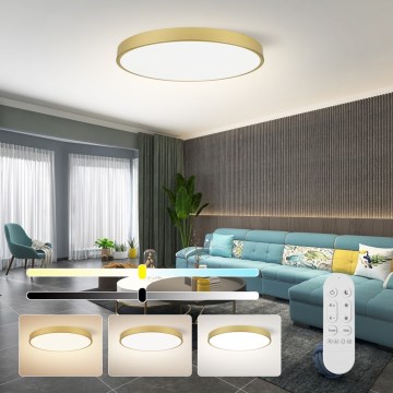 Immax NEO 07311L - LED prigušivo stropno svjetlo SEMPLICI LED/96W/230V Ø 80 cm Wi-Fi Tuya, zlatna + daljinski upravljač