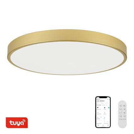Immax NEO 07312L - LED prigušivo stropno svjetlo SEMPLICI LED/128W/230V promjer 100 cm Wi-Fi Tuya zlatna + daljinski upravljač