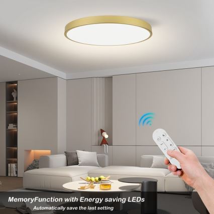 Immax NEO 07312L - LED prigušivo stropno svjetlo SEMPLICI LED/128W/230V promjer 100 cm Wi-Fi Tuya zlatna + daljinski upravljač