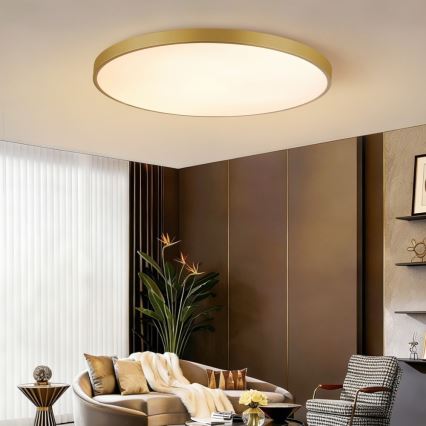 Immax NEO 07312L - LED prigušivo stropno svjetlo SEMPLICI LED/128W/230V promjer 100 cm Wi-Fi Tuya zlatna + daljinski upravljač