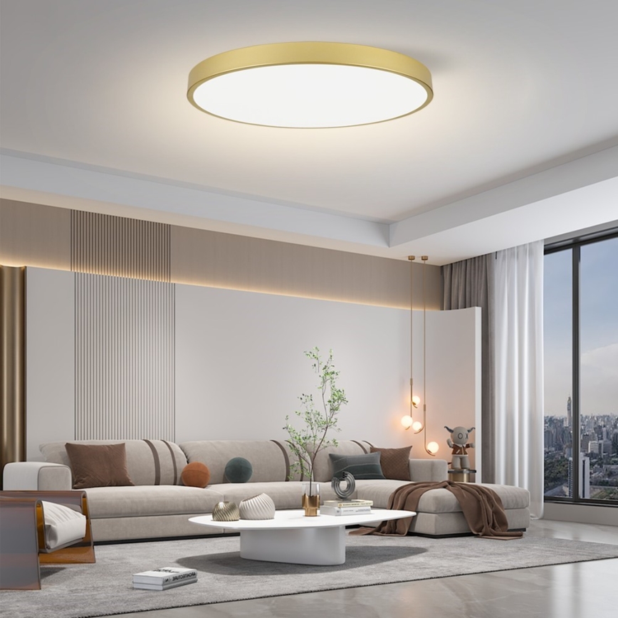 Immax NEO 07312L - LED prigušivo stropno svjetlo SEMPLICI LED/128W/230V promjer 100 cm Wi-Fi Tuya zlatna + daljinski upravljač