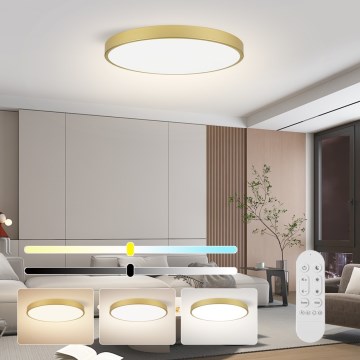 Immax NEO 07312L - LED prigušivo stropno svjetlo SEMPLICI LED/128W/230V promjer 100 cm Wi-Fi Tuya zlatna + daljinski upravljač