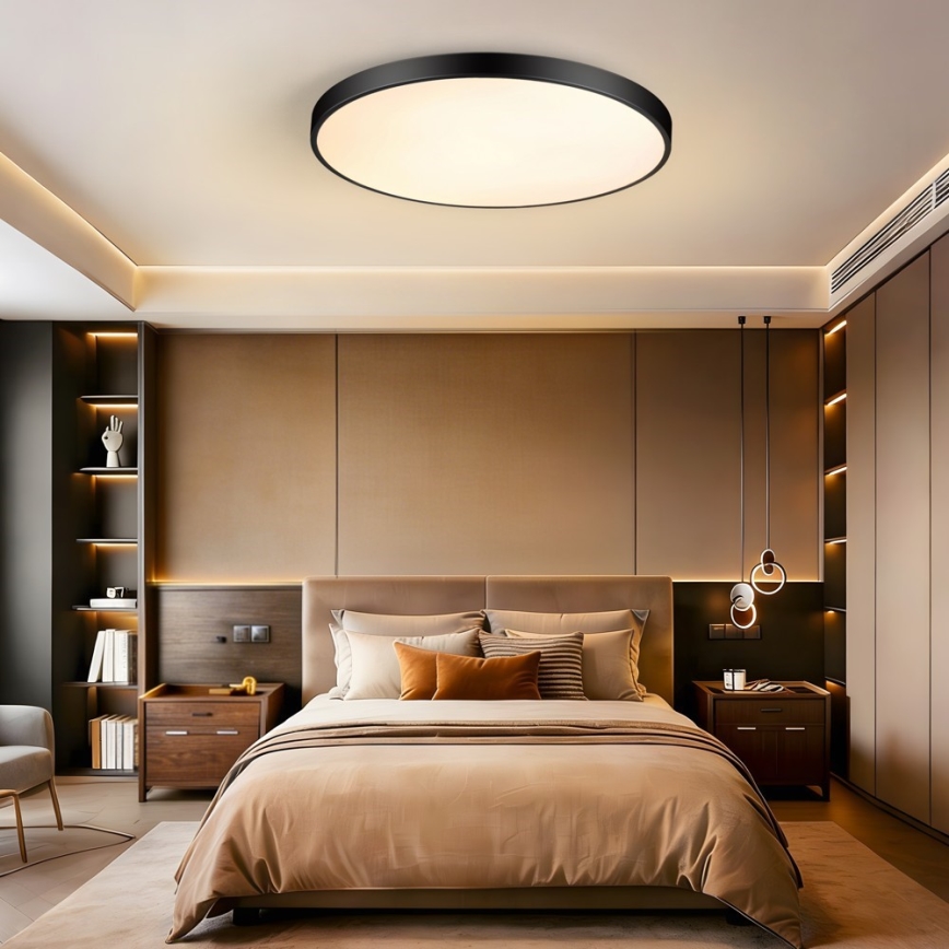 Immax NEO 07313L - LED prigušivo stropno svjetlo SEMPLICI LED/96W/230V Ø 80 cm Wi-Fi Tuya crna + daljinski upravljač
