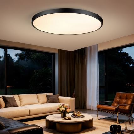 Immax NEO 07314L - LED prigušivo stropno svjetlo SEMPLICI LED/128W/230V prom. 100 cm Wi-Fi Tuya crna + daljinski upravljač