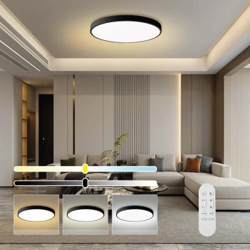 Immax NEO 07314L - LED prigušivo stropno svjetlo SEMPLICI LED/128W/230V prom. 100 cm Wi-Fi Tuya crna + daljinski upravljač
