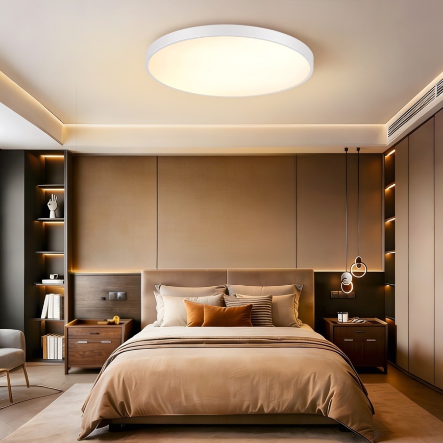 Immax NEO 07315L - LED stropno svjetlo s prigušivanjem SEMPLICI LED/96W/230V Ø 80 cm Wi-Fi Tuya bijela + daljinski upravljač