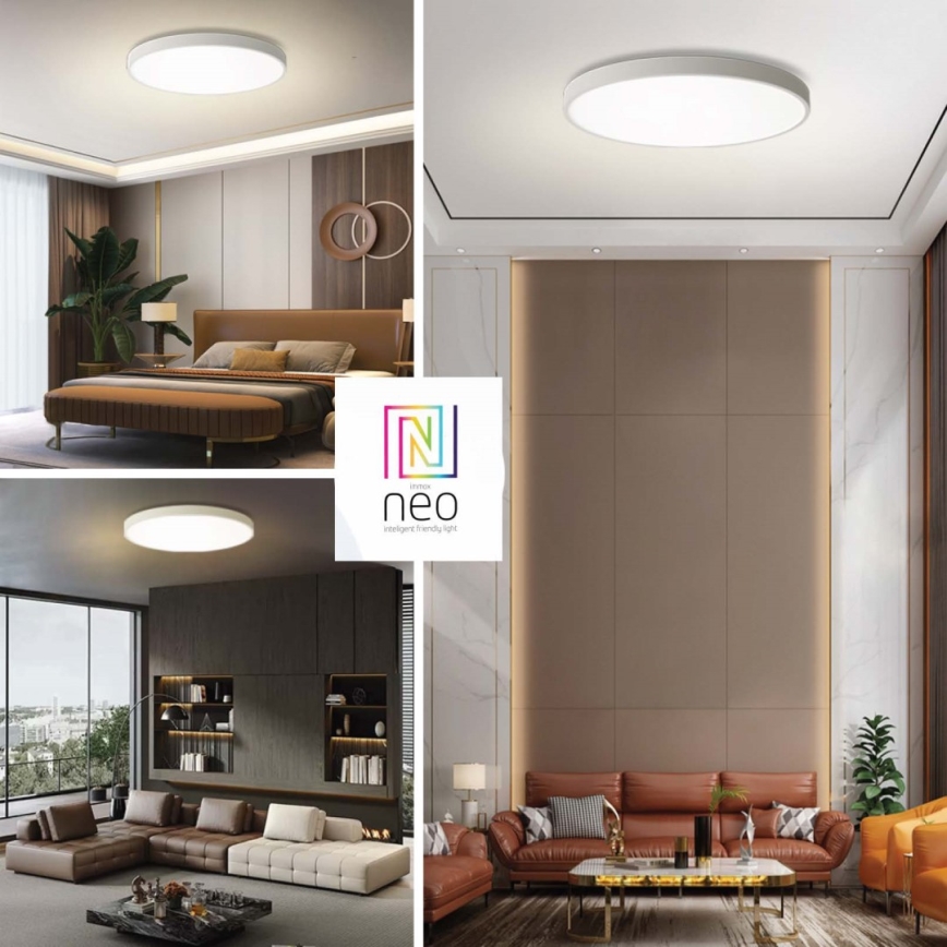 Immax NEO 07315L - LED stropno svjetlo s prigušivanjem SEMPLICI LED/96W/230V Ø 80 cm Wi-Fi Tuya bijela + daljinski upravljač