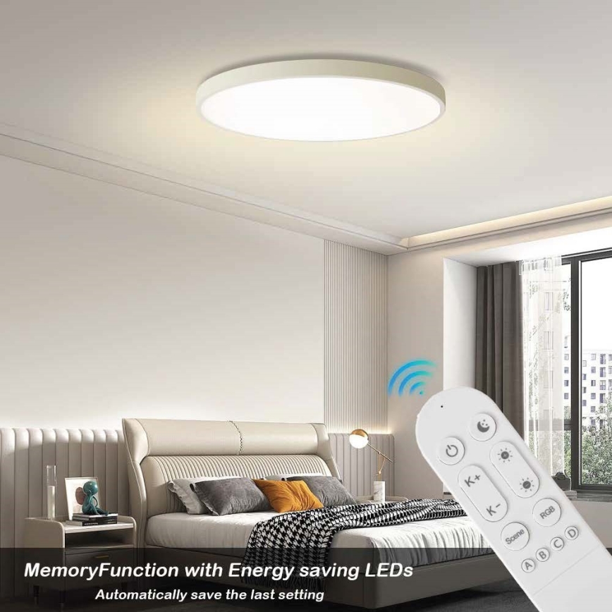 Immax NEO 07315L - LED stropno svjetlo s prigušivanjem SEMPLICI LED/96W/230V Ø 80 cm Wi-Fi Tuya bijela + daljinski upravljač