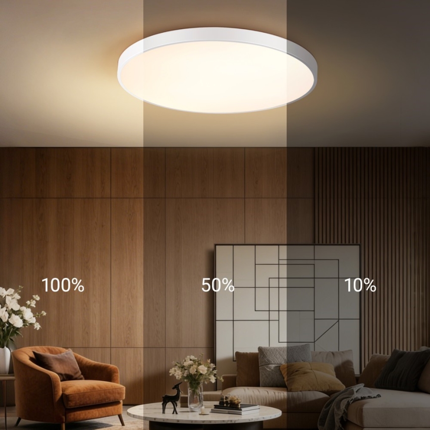Immax NEO 07315L - LED stropno svjetlo s prigušivanjem SEMPLICI LED/96W/230V Ø 80 cm Wi-Fi Tuya bijela + daljinski upravljač