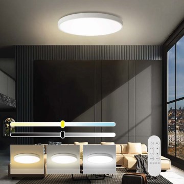 Immax NEO 07315L - LED stropno svjetlo s prigušivanjem SEMPLICI LED/96W/230V Ø 80 cm Wi-Fi Tuya bijela + daljinski upravljač