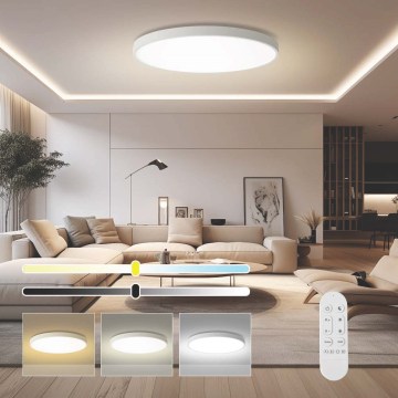 Immax NEO 07316L - LED prigušivo stropno svjetlo SEMPLICI LED/128W/230V Ø 100 cm Wi-Fi Tuya bijelo + daljinski upravljač