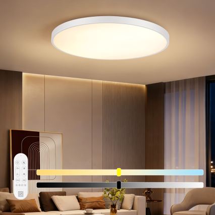 Immax NEO 07316L - LED prigušivo stropno svjetlo SEMPLICI LED/128W/230V Ø 100 cm Wi-Fi Tuya bijelo + daljinski upravljač