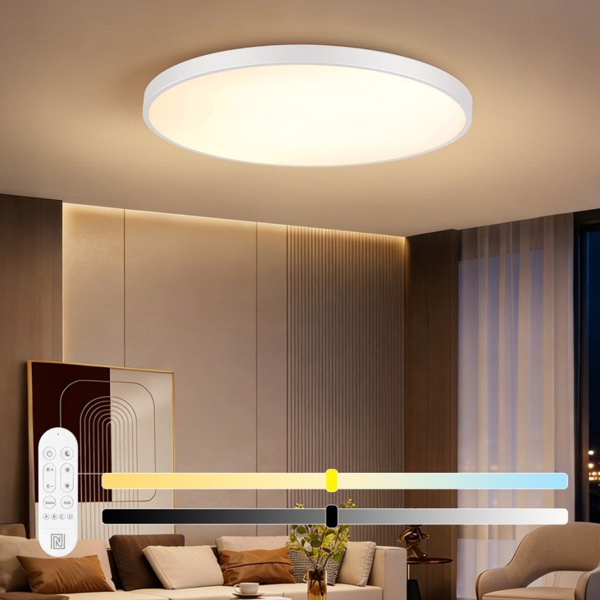 Immax NEO 07316L - LED prigušivo stropno svjetlo SEMPLICI LED/128W/230V Ø 100 cm Wi-Fi Tuya bijelo + daljinski upravljač