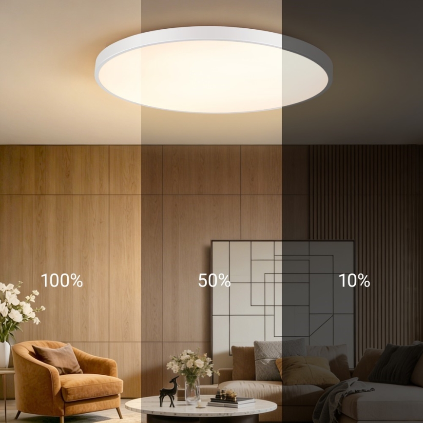 Immax NEO 07316L - LED prigušivo stropno svjetlo SEMPLICI LED/128W/230V Ø 100 cm Wi-Fi Tuya bijelo + daljinski upravljač