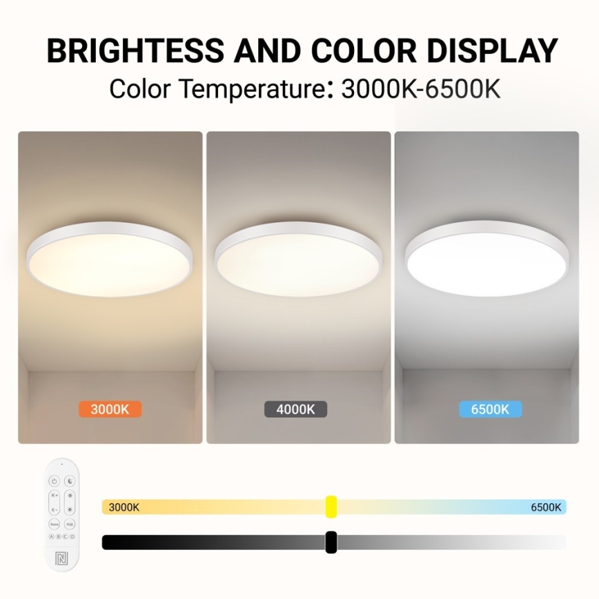 Immax NEO 07316L - LED prigušivo stropno svjetlo SEMPLICI LED/128W/230V Ø 100 cm Wi-Fi Tuya bijelo + daljinski upravljač