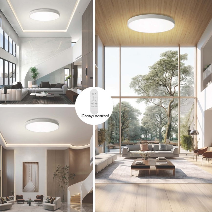 Immax NEO 07316L - LED prigušivo stropno svjetlo SEMPLICI LED/128W/230V Ø 100 cm Wi-Fi Tuya bijelo + daljinski upravljač