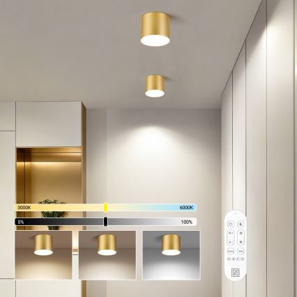 Immax NEO 07317L - Prigušiva stropna LED svjetiljka RONDATE LED/18W/230V pr. 11,5 cm Wi-Fi Tuya zlatna