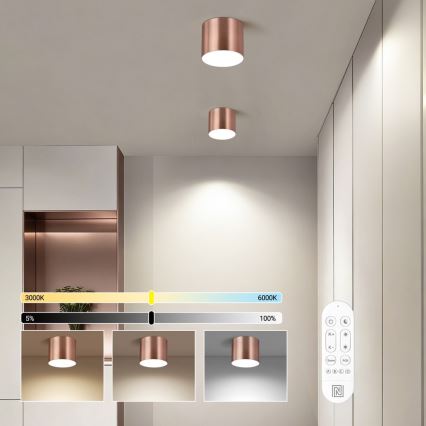Immax NEO 07319L - prigušivo LED stropno svjetlo RONDATE LED/18W/230V, promjer 11,5 cm, Wi-Fi Tuya, ružičasto zlato