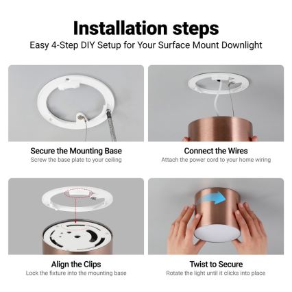 Immax NEO 07319L - prigušivo LED stropno svjetlo RONDATE LED/18W/230V, promjer 11,5 cm, Wi-Fi Tuya, ružičasto zlato