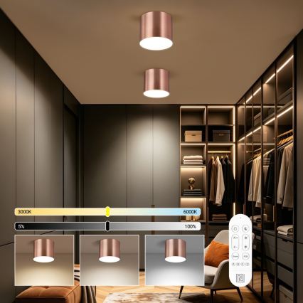 Immax NEO 07320L - LED prigušivo stropno svjetlo RONDATE LED/32W/230V Ø 16,5 cm Wi‑Fi Tuya ružičasto-zlatna