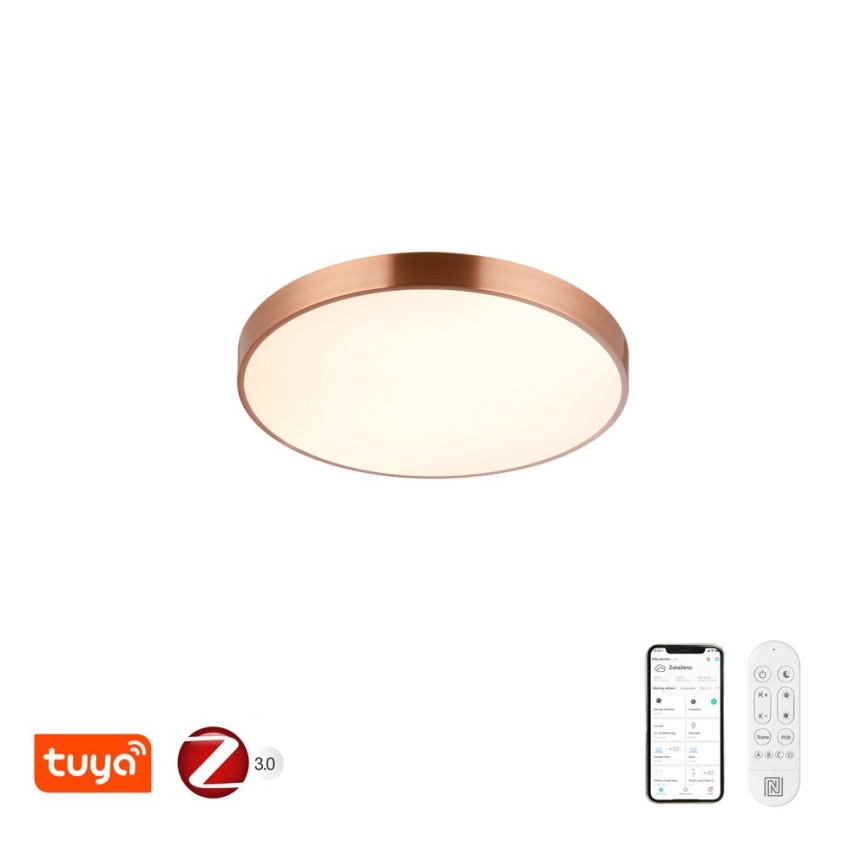 Immax NEO 07321L - LED stropna svjetiljka s mogućnošću prigušivanja NEO LITE SEMPLICI LED/36W/230V, promjer 40 cm, Tuya ružičasto zlato + daljinski upravljač