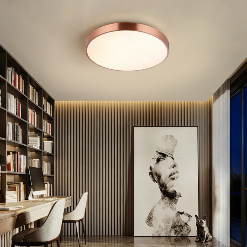 Immax NEO 07321L - LED stropna svjetiljka s mogućnošću prigušivanja NEO LITE SEMPLICI LED/36W/230V, promjer 40 cm, Tuya ružičasto zlato + daljinski upravljač